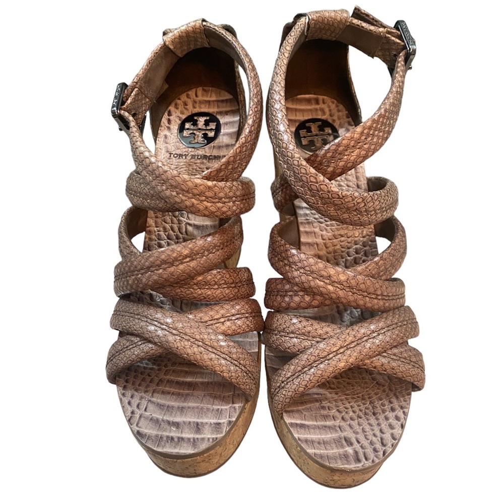 Tory Burch, Leather Python, Embossed, Wedge Heels… - image 7